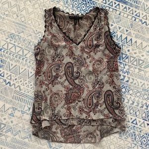 WHBM Lace Trimmed Top